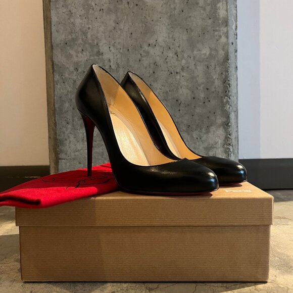 Christian Louboutin Dorissima 100 Shiny Calf Black Size 39